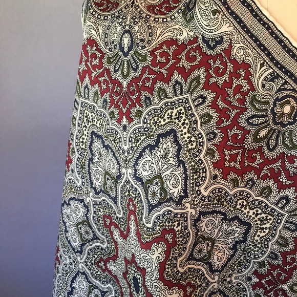 Vintage Battaglia Silk Scarf, Pocket Square, Burgundy & Navy, Hand Rolled Hem - Picture 6 of 11